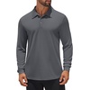 image:imageCOOFANDY Mens Polo Shirt Long Sleeve Golf Shirt Lightweight UPF 50 Sun Protection Quick Dry Moisture Wicking Collared ShirtDark Grey