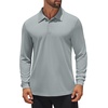 image:imageCOOFANDY Mens Polo Shirt Long Sleeve Golf Shirt Lightweight UPF 50 Sun Protection Quick Dry Moisture Wicking Collared ShirtLight Grey