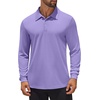 image:imageCOOFANDY Mens Polo Shirt Long Sleeve Golf Shirt Lightweight UPF 50 Sun Protection Quick Dry Moisture Wicking Collared ShirtLilac