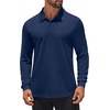 image:imageCOOFANDY Mens Polo Shirt Long Sleeve Golf Shirt Lightweight UPF 50 Sun Protection Quick Dry Moisture Wicking Collared ShirtNavy Blue
