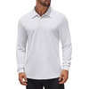 image:imageCOOFANDY Mens Polo Shirt Long Sleeve Golf Shirt Lightweight UPF 50 Sun Protection Quick Dry Moisture Wicking Collared ShirtWhite