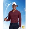 image:imageCOOFANDY Mens Polo Shirt Long Sleeve Golf Shirt Lightweight UPF 50 Sun Protection Quick Dry Moisture Wicking Collared ShirtWine Red
