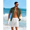 image:imageCOOFANDY Mens Short Sleeve Button Down Shirt Casual Cotton Beach Shirts  SoftBreathableLightweightButton UpEasy CareBeachSummer ShirtsVacation WearCruiseTravelWeddingPartyFamliy PhotoArmy Green