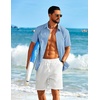 image:imageCOOFANDY Mens Short Sleeve Button Down Shirt Casual Cotton Beach Shirts  SoftBreathableLightweightButton UpEasy CareBeachSummer ShirtsVacation WearCruiseTravelWeddingPartyFamliy PhotoBlue