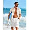 image:imageCOOFANDY Mens Short Sleeve Button Down Shirt Casual Cotton Beach Shirts  SoftBreathableLightweightButton UpEasy CareBeachSummer ShirtsVacation WearCruiseTravelWeddingPartyFamliy PhotoBeige
