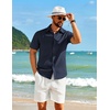 image:imageCOOFANDY Mens Short Sleeve Button Down Shirt Casual Cotton Beach Shirts  SoftBreathableLightweightButton UpEasy CareBeachSummer ShirtsVacation WearCruiseTravelWeddingPartyFamliy PhotoNavy Blue