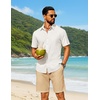 image:imageCOOFANDY Mens Short Sleeve Button Down Shirt Casual Cotton Beach Shirts  SoftBreathableLightweightButton UpEasy CareBeachSummer ShirtsVacation WearCruiseTravelWeddingPartyFamliy PhotoAwhite