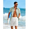 image:imageCOOFANDY Mens Short Sleeve Button Down Shirt Casual Cotton Beach Shirts  SoftBreathableLightweightButton UpEasy CareBeachSummer ShirtsVacation WearCruiseTravelWeddingPartyFamliy PhotoLight Green