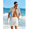 image:imageCOOFANDY Mens Short Sleeve Button Down Shirt Casual Cotton Beach Shirts  SoftBreathableLightweightButton UpEasy CareBeachSummer ShirtsVacation WearCruiseTravelWeddingPartyFamliy PhotoKhaki