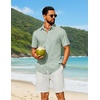 image:imageCOOFANDY Mens Short Sleeve Button Down Shirt Casual Cotton Beach Shirts  SoftBreathableLightweightButton UpEasy CareBeachSummer ShirtsVacation WearCruiseTravelWeddingPartyFamliy PhotoLight Green