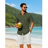 image:imageCOOFANDY Mens Short Sleeve Button Down Shirt Casual Cotton Beach Shirts  SoftBreathableLightweightButton UpEasy CareBeachSummer ShirtsVacation WearCruiseTravelWeddingPartyFamliy PhotoArmy Green