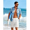 image:imageCOOFANDY Mens Short Sleeve Button Down Shirt Casual Cotton Beach Shirts  SoftBreathableLightweightButton UpEasy CareBeachSummer ShirtsVacation WearCruiseTravelWeddingPartyFamliy PhotoBluewhite Flower