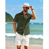 image:imageCOOFANDY Mens Short Sleeve Button Down Shirt Casual Cotton Beach Shirts  SoftBreathableLightweightButton UpEasy CareBeachSummer ShirtsVacation WearCruiseTravelWeddingPartyFamliy PhotoArmy Green