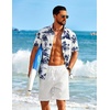 image:imageCOOFANDY Mens Short Sleeve Button Down Shirt Casual Cotton Beach Shirts  SoftBreathableLightweightButton UpEasy CareBeachSummer ShirtsVacation WearCruiseTravelWeddingPartyFamliy PhotoCoconut Treewhite