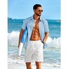 image:imageCOOFANDY Mens Short Sleeve Button Down Shirt Casual Cotton Beach Shirts  SoftBreathableLightweightButton UpEasy CareBeachSummer ShirtsVacation WearCruiseTravelWeddingPartyFamliy PhotoLight Blue