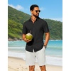 image:imageCOOFANDY Mens Short Sleeve Button Down Shirt Casual Cotton Beach Shirts  SoftBreathableLightweightButton UpEasy CareBeachSummer ShirtsVacation WearCruiseTravelWeddingPartyFamliy PhotoBlack