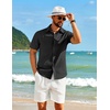 image:imageCOOFANDY Mens Short Sleeve Button Down Shirt Casual Cotton Beach Shirts  SoftBreathableLightweightButton UpEasy CareBeachSummer ShirtsVacation WearCruiseTravelWeddingPartyFamliy PhotoBlack