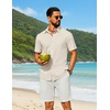 image:imageCOOFANDY Mens Short Sleeve Button Down Shirt Casual Cotton Beach Shirts  SoftBreathableLightweightButton UpEasy CareBeachSummer ShirtsVacation WearCruiseTravelWeddingPartyFamliy PhotoBeige