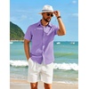 image:imageCOOFANDY Mens Short Sleeve Button Down Shirt Casual Cotton Beach Shirts  SoftBreathableLightweightButton UpEasy CareBeachSummer ShirtsVacation WearCruiseTravelWeddingPartyFamliy PhotoLavender