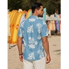 image:imageCOOFANDY Mens Short Sleeve Button Down Shirt Casual Cotton Beach Shirts  SoftBreathableLightweightButton UpEasy CareBeachSummer ShirtsVacation WearCruiseTravelWeddingPartyFamliy PhotoBluewhite Flower
