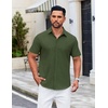 image:imageCOOFANDY Mens Short Sleeve Button Down Shirts Casual Summer Dress Untucked ShirtsForest Green