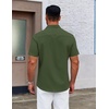 image:imageCOOFANDY Mens Short Sleeve Button Down Shirts Casual Summer Dress Untucked ShirtsForest Green