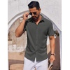 image:imageCOOFANDY Mens Short Sleeve Button Down Shirts Casual Summer Shirt Untucked Dress ShirtsDeep Green