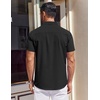 image:imageCOOFANDY Mens Short Sleeve Button Down Shirts Wrinkle Free Dress Shirt for Men Casual Untucked Shirt with PocketBlack