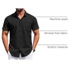 image:imageCOOFANDY Mens Short Sleeve Button Down Shirts Wrinkle Free Dress Shirt for Men Casual Untucked Shirt with PocketBlack