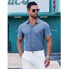 image:imageCOOFANDY Mens Short Sleeve Button Down Shirts Wrinkle Free Dress Shirt for Men Casual Untucked Shirt with PocketCaptain Blue