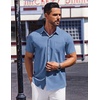 image:imageCOOFANDY Mens Short Sleeve Button Down Shirts Wrinkle Free Dress Shirt for Men Casual Untucked Shirt with PocketCaptain Blue