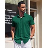 image:imageCOOFANDY Mens Short Sleeve Button Down Shirts Wrinkle Free Dress Shirt for Men Casual Untucked Shirt with PocketDark Green
