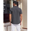 image:imageCOOFANDY Mens Short Sleeve Button Down Shirts Wrinkle Free Dress Shirt for Men Casual Untucked Shirt with PocketDark Grey
