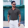 image:imageCOOFANDY Mens Short Sleeve Button Down Shirts Wrinkle Free Dress Shirt for Men Casual Untucked Shirt with PocketDark Grey