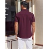 image:imageCOOFANDY Mens Short Sleeve Button Down Shirts Wrinkle Free Dress Shirt for Men Casual Untucked Shirt with PocketDark Red