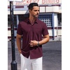 image:imageCOOFANDY Mens Short Sleeve Button Down Shirts Wrinkle Free Dress Shirt for Men Casual Untucked Shirt with PocketDark Red