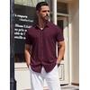 image:imageCOOFANDY Mens Short Sleeve Button Down Shirts Wrinkle Free Dress Shirt for Men Casual Untucked Shirt with PocketDark Red