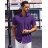 image:imageCOOFANDY Mens Short Sleeve Button Down Shirts Wrinkle Free Dress Shirt for Men Casual Untucked Shirt with PocketDeep Purple