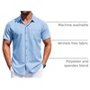 image:imageCOOFANDY Mens Short Sleeve Button Down Shirts Wrinkle Free Dress Shirt for Men Casual Untucked Shirt with PocketLight Blue