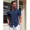 image:imageCOOFANDY Mens Short Sleeve Button Down Shirts Wrinkle Free Dress Shirt for Men Casual Untucked Shirt with PocketNavy Blue