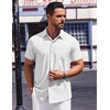 image:imageCOOFANDY Mens Short Sleeve Button Down Shirts Wrinkle Free Dress Shirt for Men Casual Untucked Shirt with PocketWhite