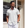image:imageCOOFANDY Mens Short Sleeve Button Down Shirts Wrinkle Free Dress Shirt for Men Casual Untucked Shirt with PocketWhite