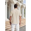 image:imageCOOFANDY Mens Short Sleeve Dress Shirts Wrinkle Free Casual Button Down Shirts with PocketBeige