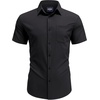 image:imageCOOFANDY Mens Short Sleeve Dress Shirts Wrinkle Free Casual Button Down Shirts with PocketBlack