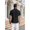 image:imageCOOFANDY Mens Short Sleeve Dress Shirts Wrinkle Free Casual Button Down Shirts with PocketBlack