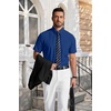 image:imageCOOFANDY Mens Short Sleeve Dress Shirts Wrinkle Free Casual Button Down Shirts with PocketBlue