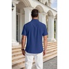 image:imageCOOFANDY Mens Short Sleeve Dress Shirts Wrinkle Free Casual Button Down Shirts with PocketBlue