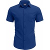 image:imageCOOFANDY Mens Short Sleeve Dress Shirts Wrinkle Free Casual Button Down Shirts with PocketBlue