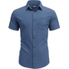 image:imageCOOFANDY Mens Short Sleeve Dress Shirts Wrinkle Free Casual Button Down Shirts with PocketCaptain Blue
