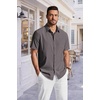 image:imageCOOFANDY Mens Short Sleeve Dress Shirts Wrinkle Free Casual Button Down Shirts with PocketDark Grey